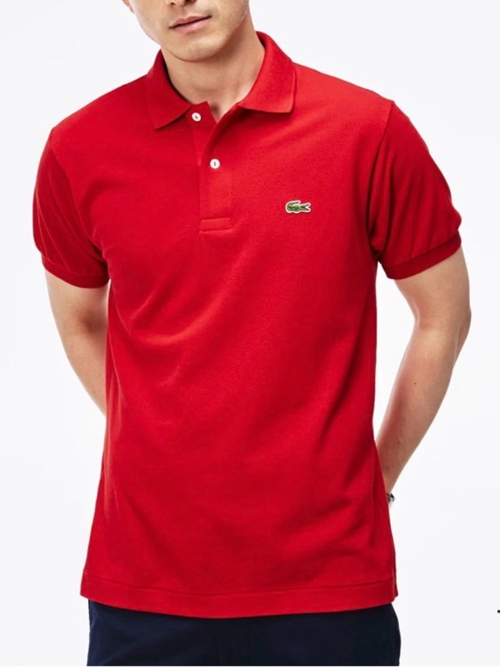 Lacoste Red Men's Signature Pique Polo